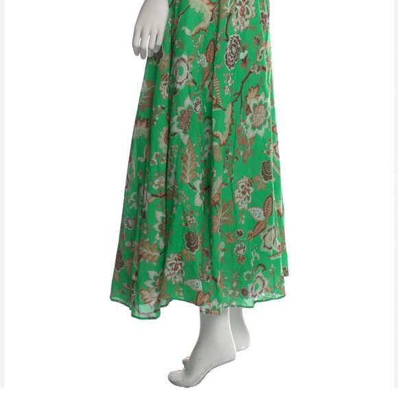 Cara Cara Green and Brown Floral Skirt medium - Picture 6 of 7
